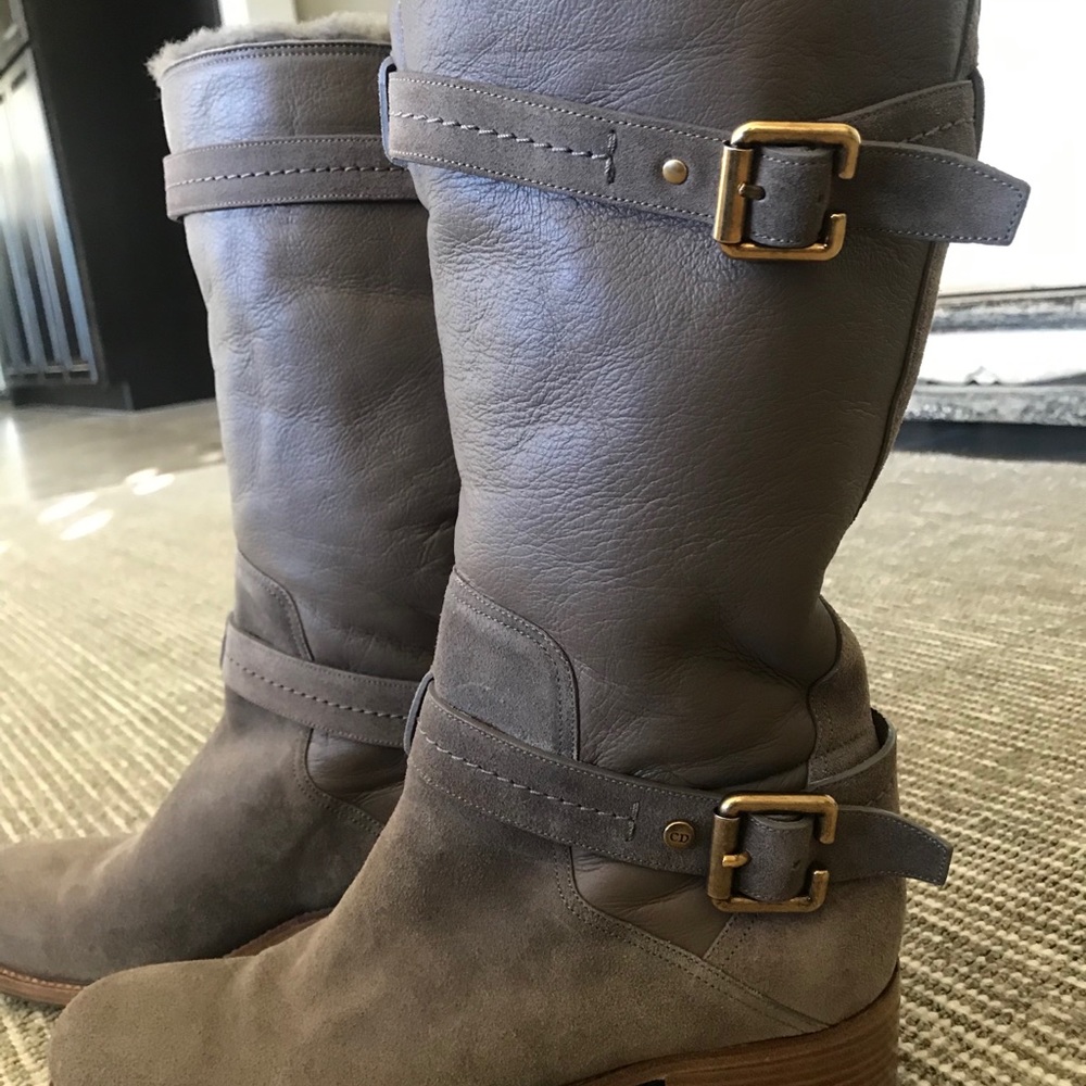 Christian Dior Nubuck/Leather Mid-Calf boots 41 - Picture 3 of 15